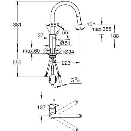GROHE 31483002 - Spültischarmatur CONCETTO, chromglänzend