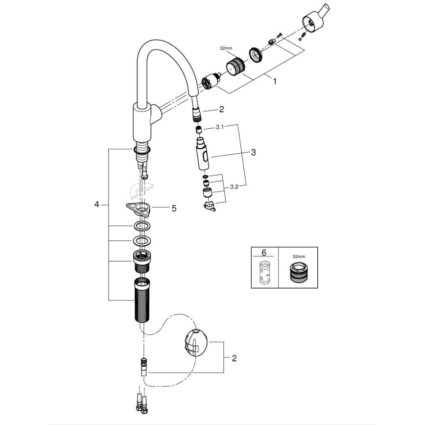 GROHE 31486001 - Mitigeur d'évier FEEL chromé brillant
