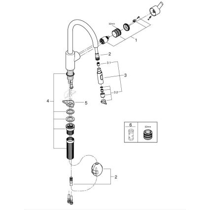 GROHE 31486DC1 - Miscelatore per lavello FEEL in acciaio inox
