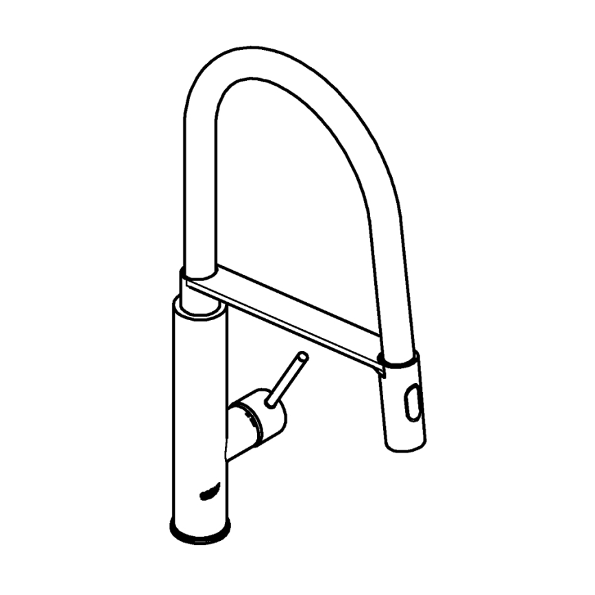 GROHE 31491000 - Mitigeur d'évier CONCETTO avec douchette professionnelle chrome brillant