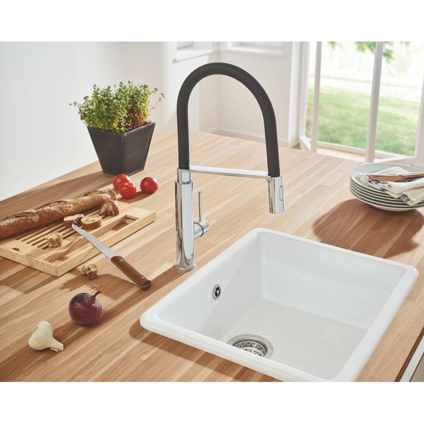 GROHE 31491000 - Mitigeur d'évier CONCETTO avec douchette professionnelle chrome brillant