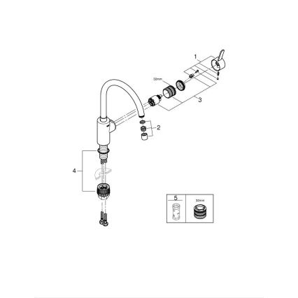 GROHE 31494001 - Mitigeur d'évier GET, chromé brillant