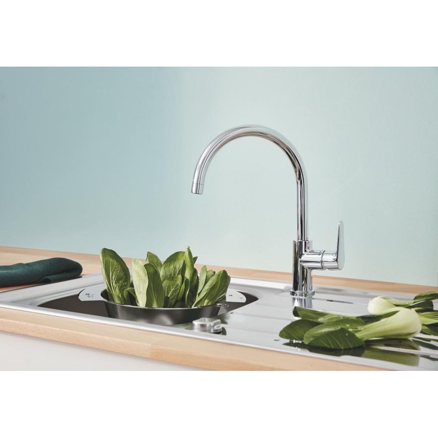 GROHE 31536001 - Mitigeur d'évier BAUCURVE 332 mm, chromé brillant