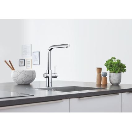 GROHE 31539000 - Miscelatore da cucina BLUE HOME con beccuccio a L, cromo lucido