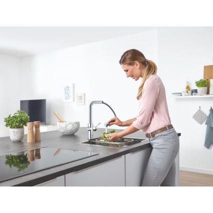 GROHE 31539000 - Miscelatore da cucina BLUE HOME con beccuccio a L, cromo lucido
