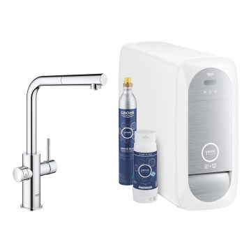 GROHE 31539000 - Mitigeur pour évier BLUE HOME, bec en L, chromé brillant