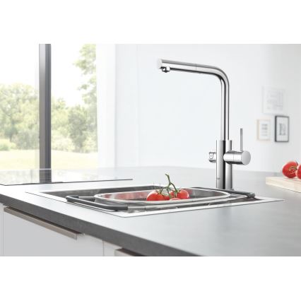 GROHE 31539000 - Spültischarmatur BLUE HOME mit L-Auslauf, glänzender Chrom