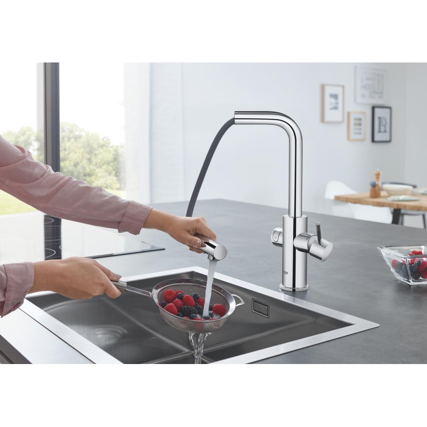 GROHE 31539000 - Spültischarmatur BLUE HOME mit L-Auslauf, glänzender Chrom