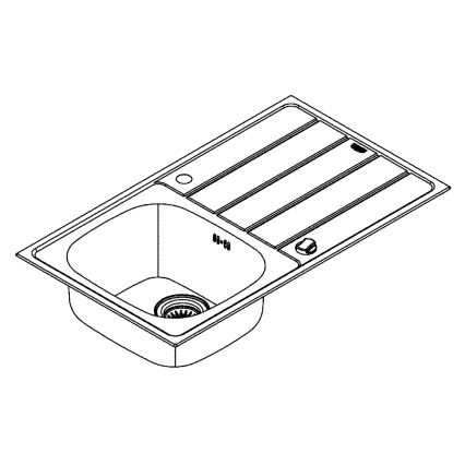 GROHE 31562SD1 - Ensemble évier et mitigeur de cuisine BAU 860 x 500 mm, inox