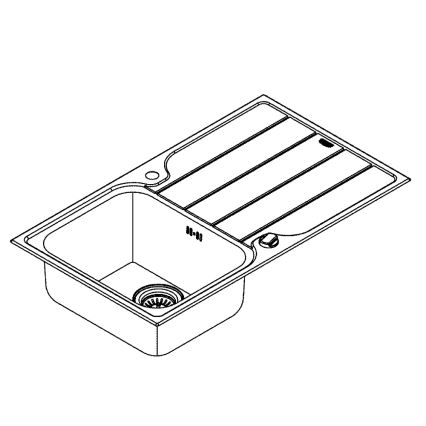 GROHE 31571SD1 - Évier K500 860 × 500 mm en acier inoxydable