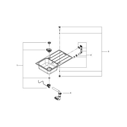 GROHE 31571SD1 - Lavello K500 860 × 500 mm in acciaio inox