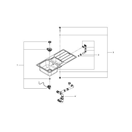 GROHE 31572SD1 - Évier K500 1000 × 500 mm en acier inoxydable
