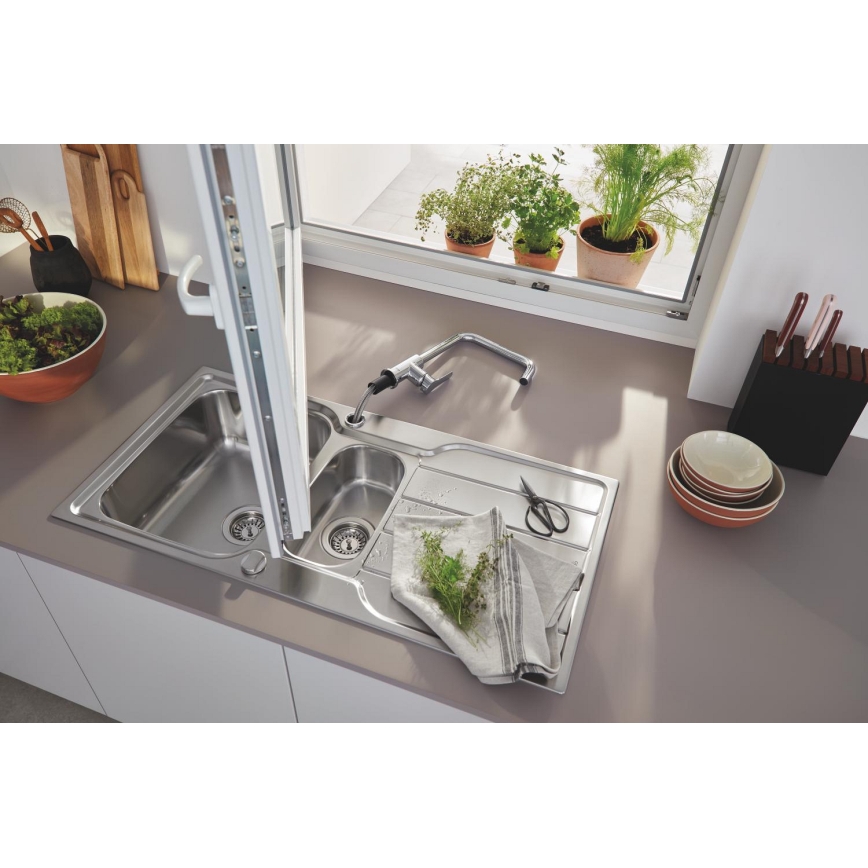 GROHE 31572SD1 - Évier K500 1000 × 500 mm en acier inoxydable