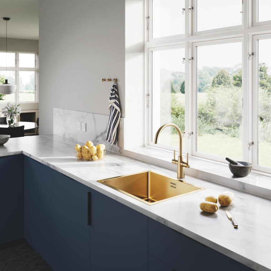 GROHE 31574GN1 - Évier de cuisine K700U 550 x 450 mm doré