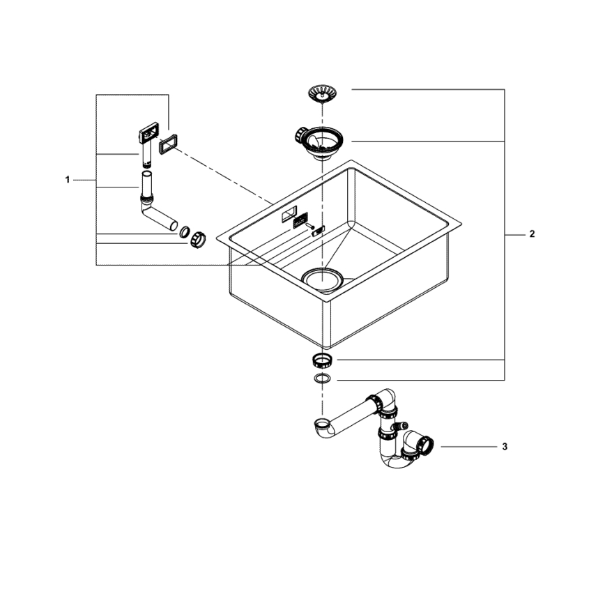 GROHE 31574SD1 - Küchenspüle K700U, 550 x 450 mm, Edelstahl