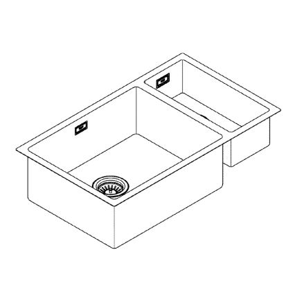 GROHE 31575SD1 - Küchenspüle K700U 760 × 450 mm Edelstahl