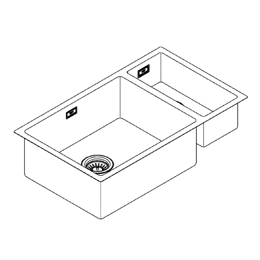 GROHE 31575SD1 - Lavello da cucina K700U 760 × 450 mm in acciaio inox