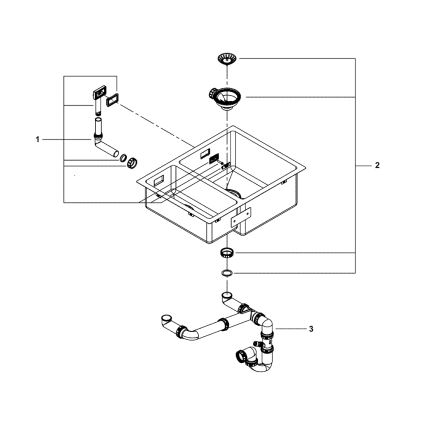 GROHE 31576SD1 - Küchenspüle K700U 595 × 450 mm Edelstahl