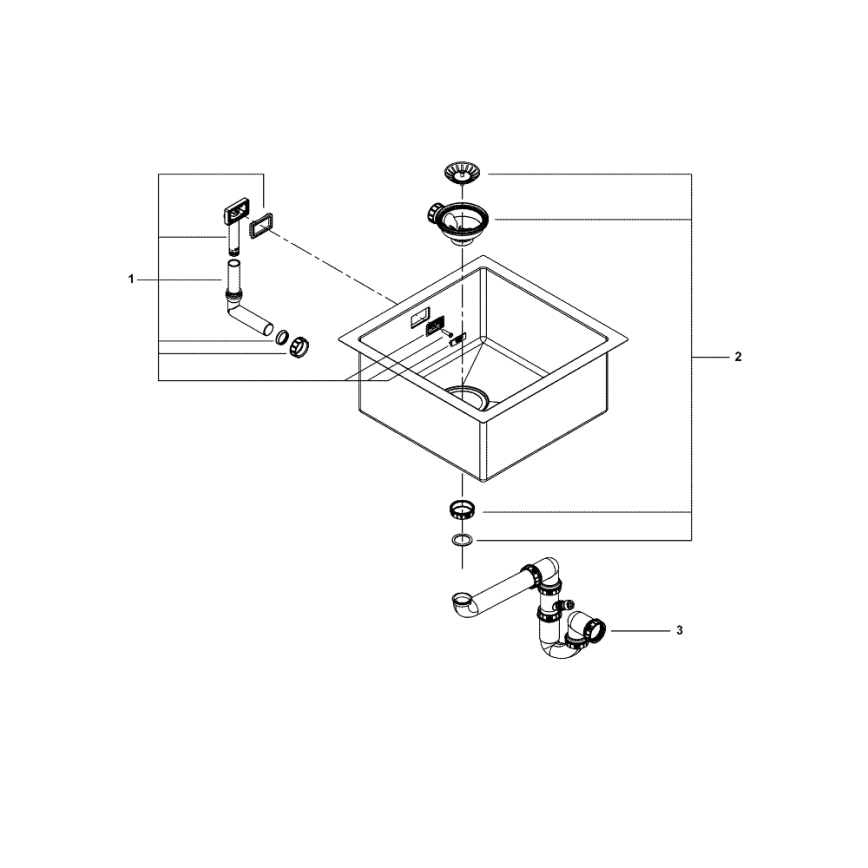GROHE 31578SD1 - Lavello da cucina K700 464 x 464 x 200 in acciaio inox