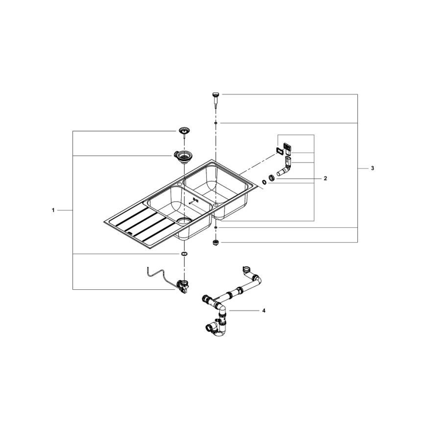 GROHE 31588SD1 - Lavello K500 1160 × 500 mm in acciaio inox