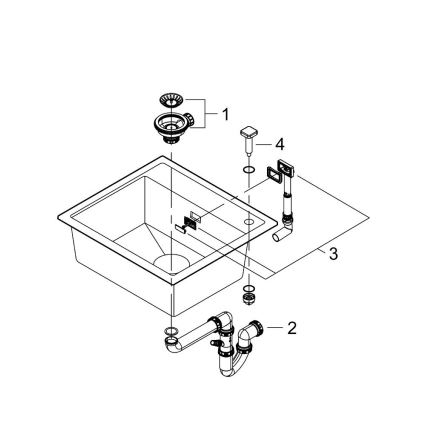 GROHE 31651AP0 - Küchenspüle K700 560 × 510 mm Granit/schwarz