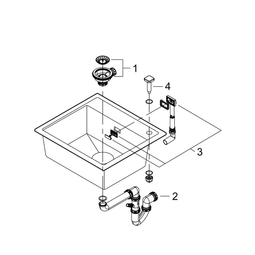 GROHE 31651AP0 - Küchenspüle K700 560 × 510 mm Granit/schwarz