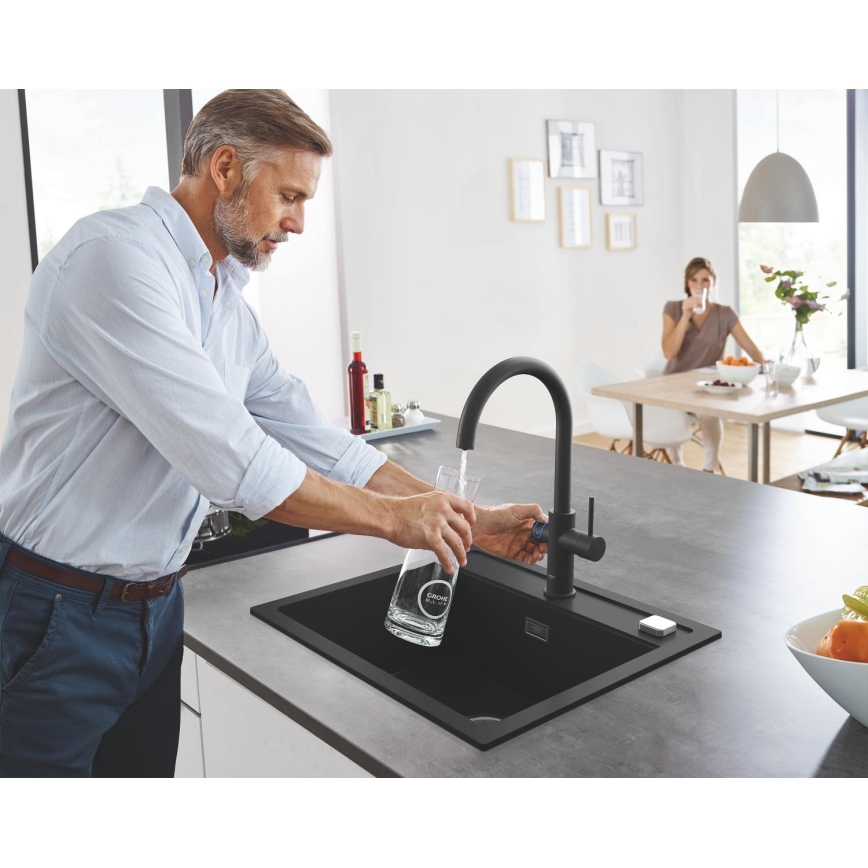 GROHE 31651AP0 - Küchenspüle K700 560 × 510 mm Granit/schwarz