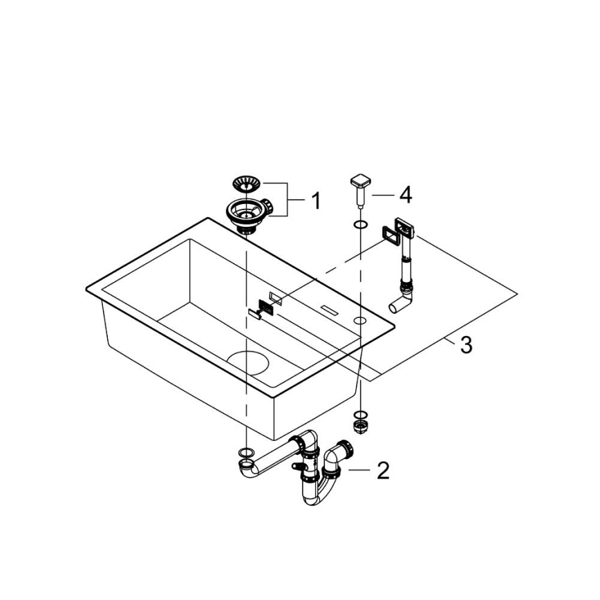 GROHE 31652AP0 - Lavello in composito K700 780 × 510 mm granito/nero