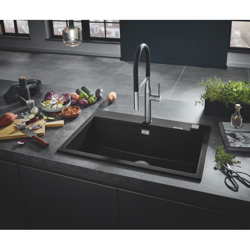 GROHE 31652AP0 - Lavello in composito K700 780 × 510 mm granito/nero