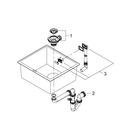 GROHE 31653AP0 - Évier K700U 457 × 406 mm pierre/noir