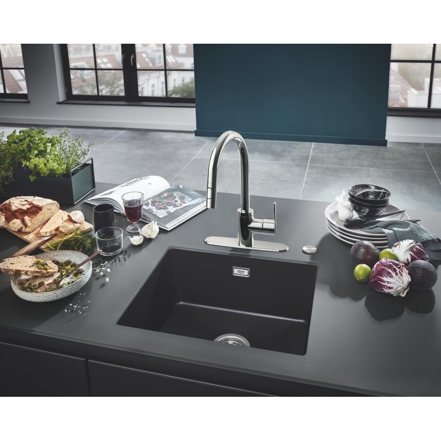 GROHE 31654AP0 - Évier K700U 533 × 457 mm granit noir/noir