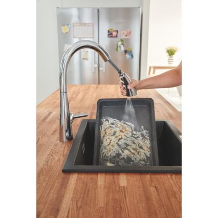 GROHE 31654AP0 - Évier K700U 533 × 457 mm granit noir/noir