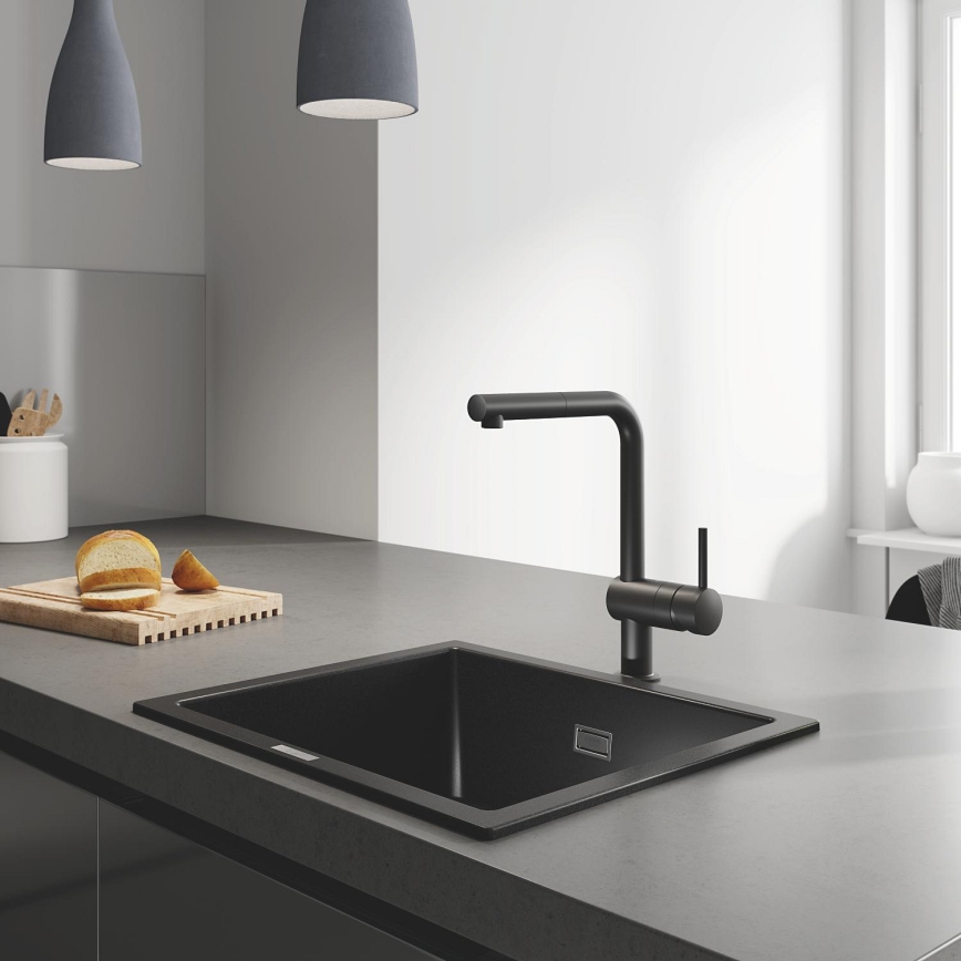 GROHE 31654AP0 - Kompositspüle K700U 533 × 457 mm schwarz