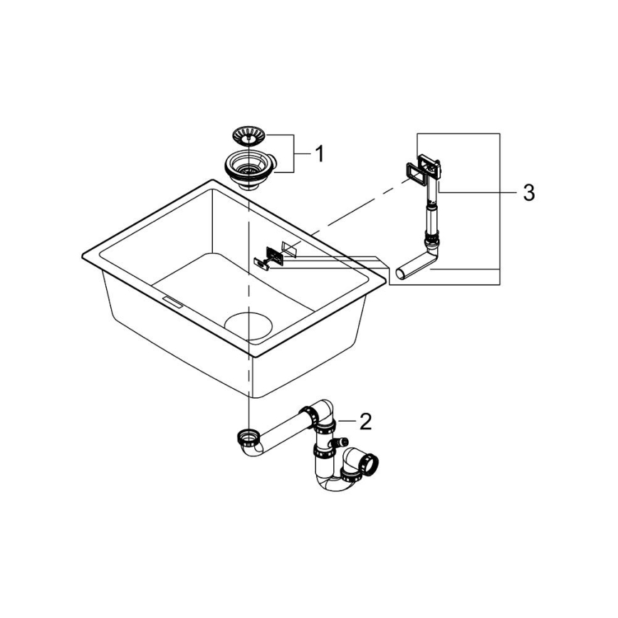 GROHE 31655AP0 - Évier K700U 610 × 460 mm, pierre noire/noir