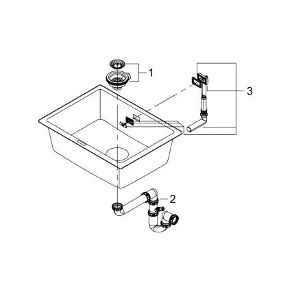 GROHE 31655AP0 - Lavello K700U 610 × 460 mm pietra nera/nero