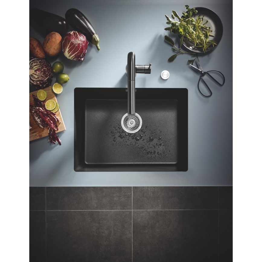 GROHE 31655AP0 - Lavello K700U 610 × 460 mm pietra nera/nero