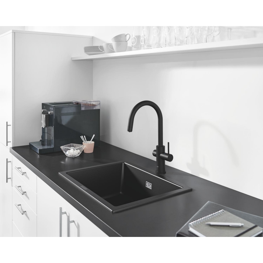 GROHE 31655AP0 - Lavello K700U 610 × 460 mm pietra nera/nero
