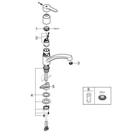 GROHE 31680000 - Küchenarmatur BAUECO, glänzender Chrom