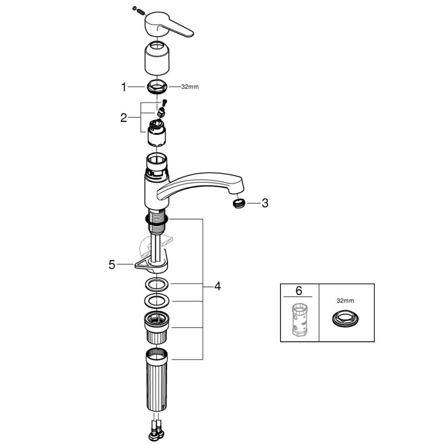GROHE 31685000 - Mitigeur d'évier STARTECO, chrome brillant