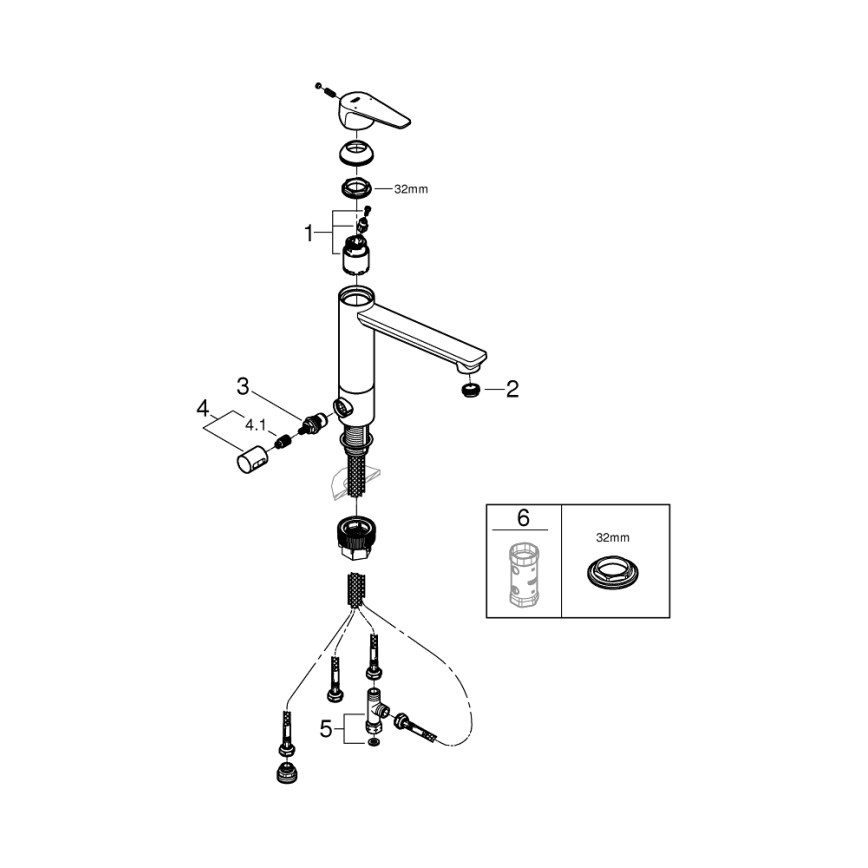 GROHE 31696000 - Spültischarmatur BAUEDGE, glänzender Chrom