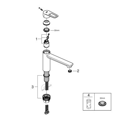 GROHE 31706000 - Spültischarmatur BAULOOP, glänzender Chrom