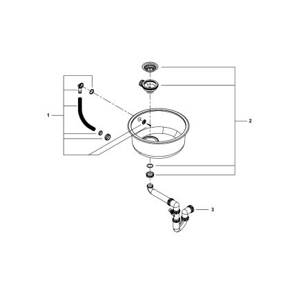 GROHE 31720SD0 - Lavello K200 440 x 440 x 180 in acciaio inox
