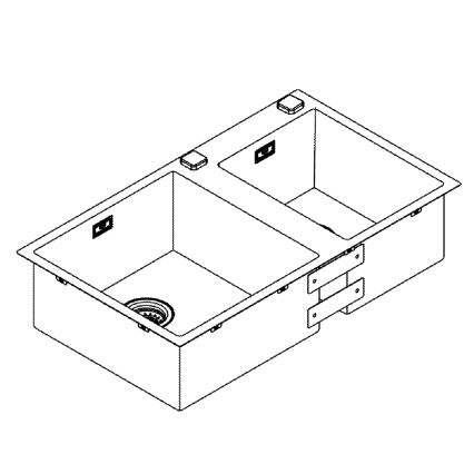 GROHE 31855SD0 - Évier de cuisine K700 860 × 500 mm en acier inoxydable