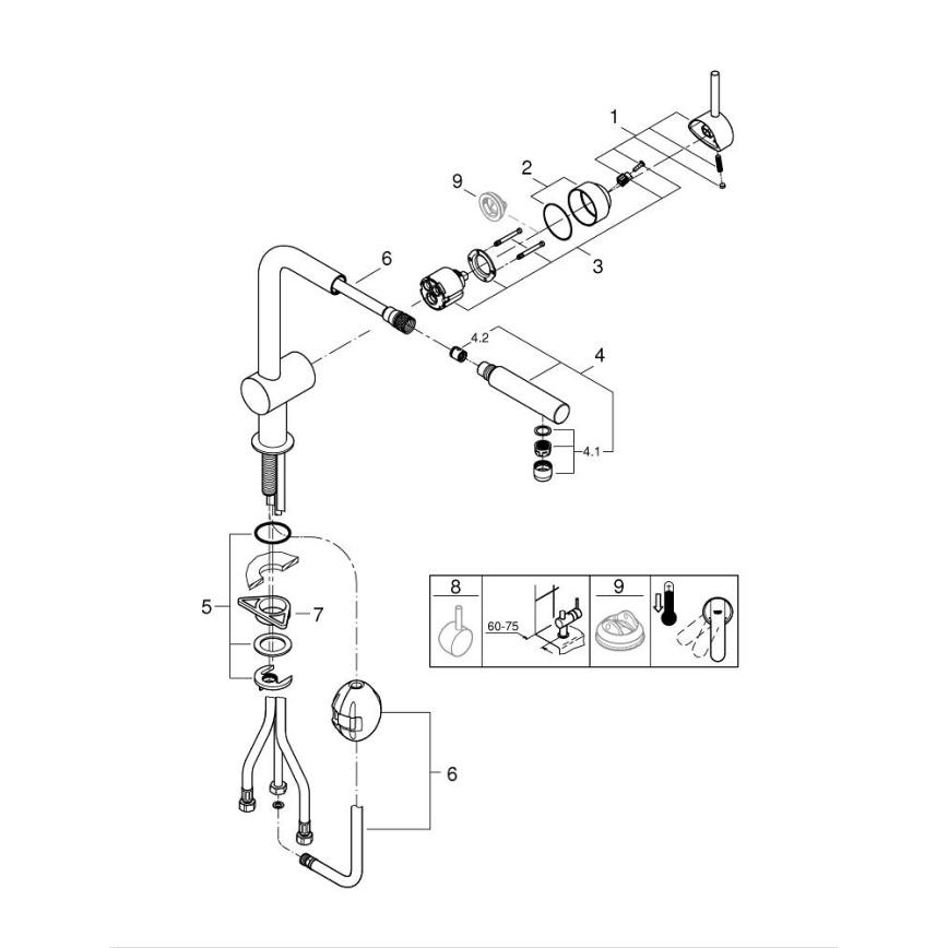 GROHE 32168000 - Spültischarmatur A, glänzender Chrom