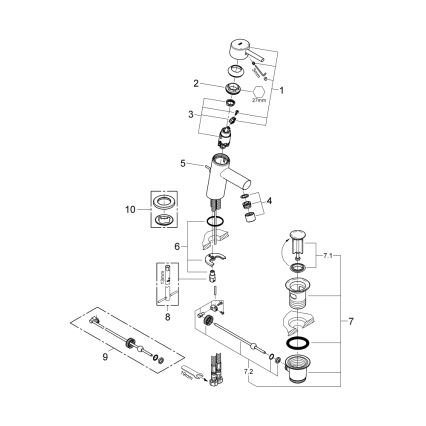 GROHE 32204001 - Miscelatore per lavabo CONCETTO DN 15 cromo lucido