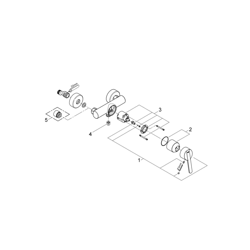 GROHE 32270000 - Miscelatore per doccia FEEL DN 15, cromato lucido