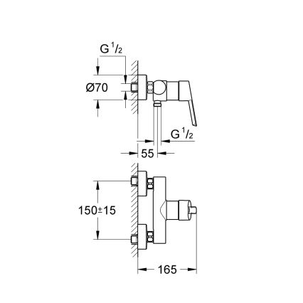 GROHE 32270000 - Miscelatore per doccia FEEL DN 15, cromato lucido