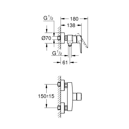 GROHE 322792432 - START Duscharmatur DN 15 schwarz