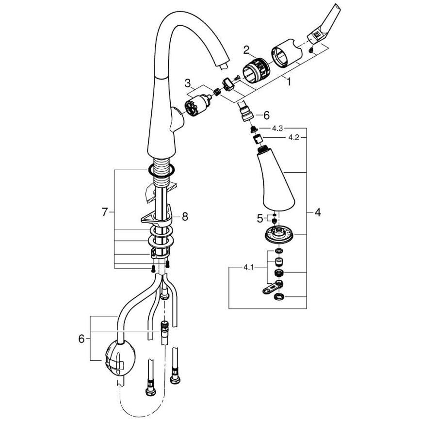 GROHE 32294DC2 - Mitigeur d'évier ZEDRA en acier inoxydable