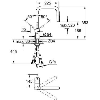 GROHE 32322DL2 - Miscelatore per lavello A, finitura bronzata